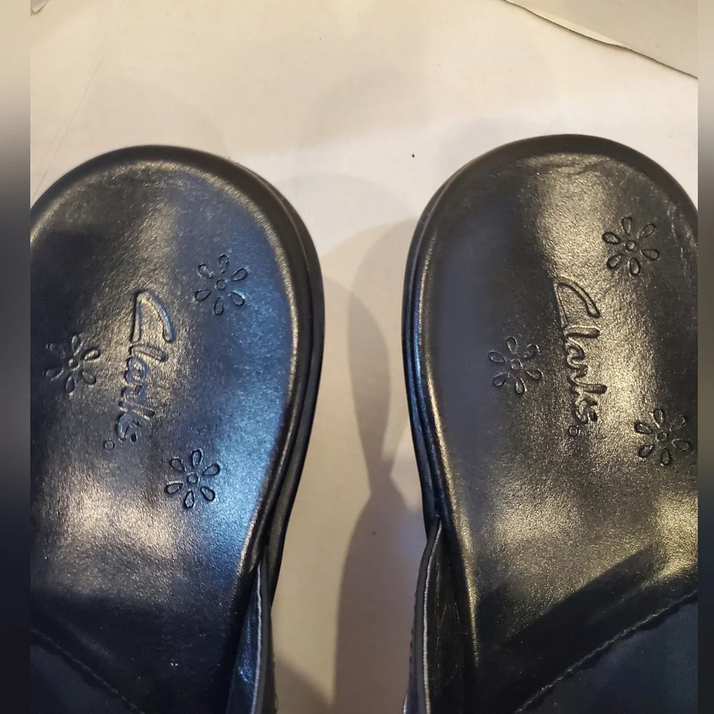 Clark Vintage Wonen's Black Slip-On Shoes Sz 9 - Picture 11 of 13